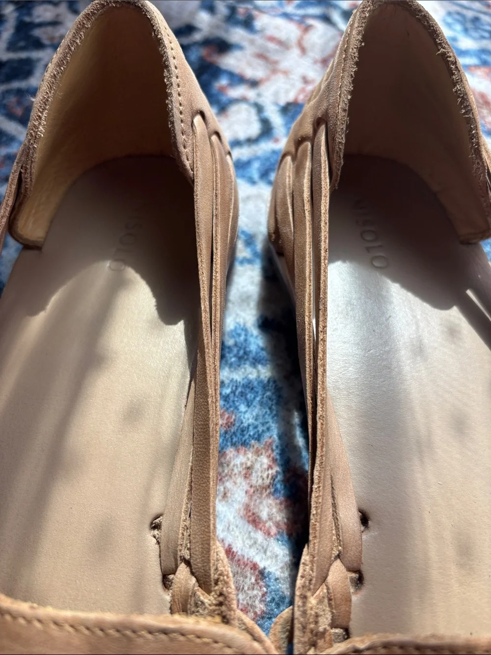 Nisolo Woven Leather Flats in Tan